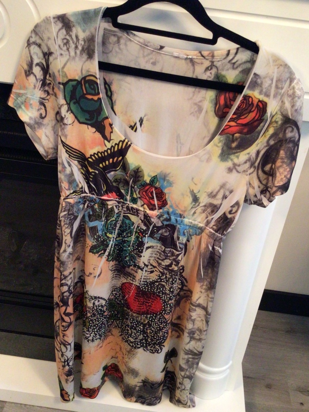 Pre-loved size small women’s rocker chic grunge gothcore mini dress